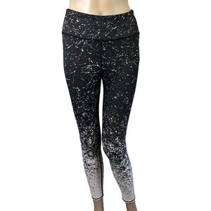 Evolution & Creation ‎ Leggings Black White Marble Ombre High Waist Activewear #